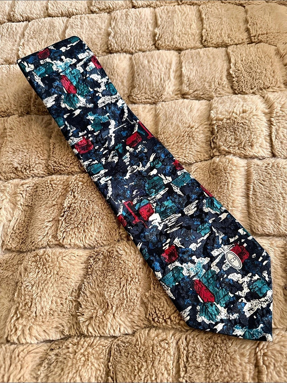 Vintage Christian Dior Abstract Patterned Tie
